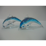 玻璃水晶水晶海豚-藍 y01171 水晶飾品系列 